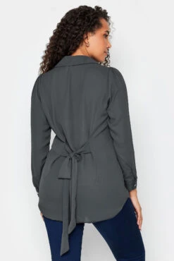 M&Co Charcoal Grey Tie Back Tunic Shirt -M&Co Sales Store 00af7013 e33c 47 550637 C scaled