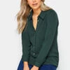 M&Co Dark Green Tie Back Tunic Shirt