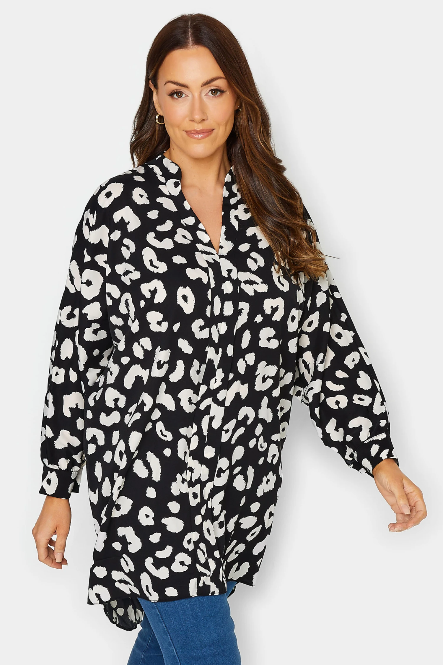 M&Co Black Leopard Print Blouse 1 M&Co Black Leopard Print Blouse