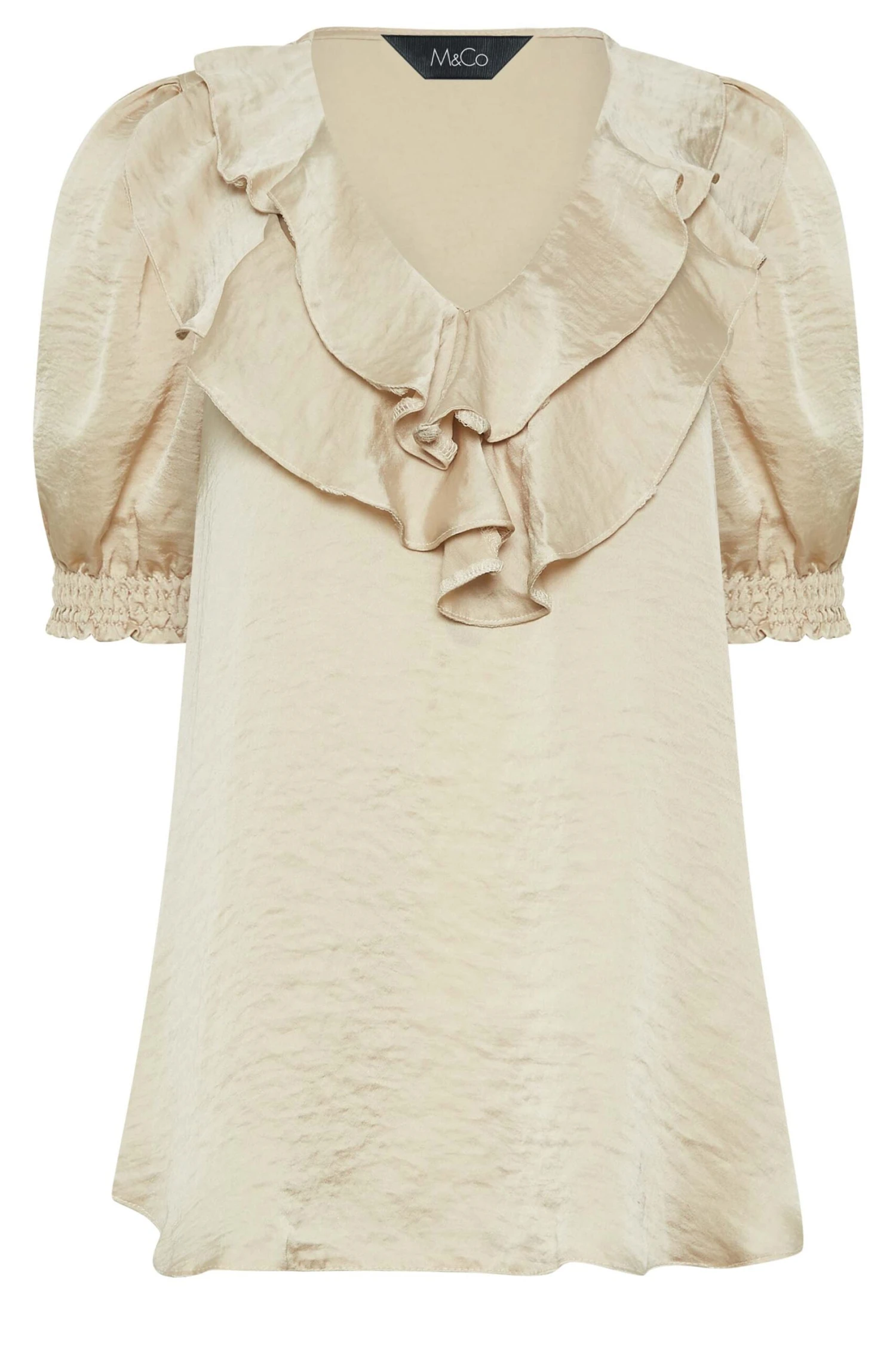 M&Co Gold Frill Front Blouse 2 M&Co Gold Frill Front Blouse - Image 2