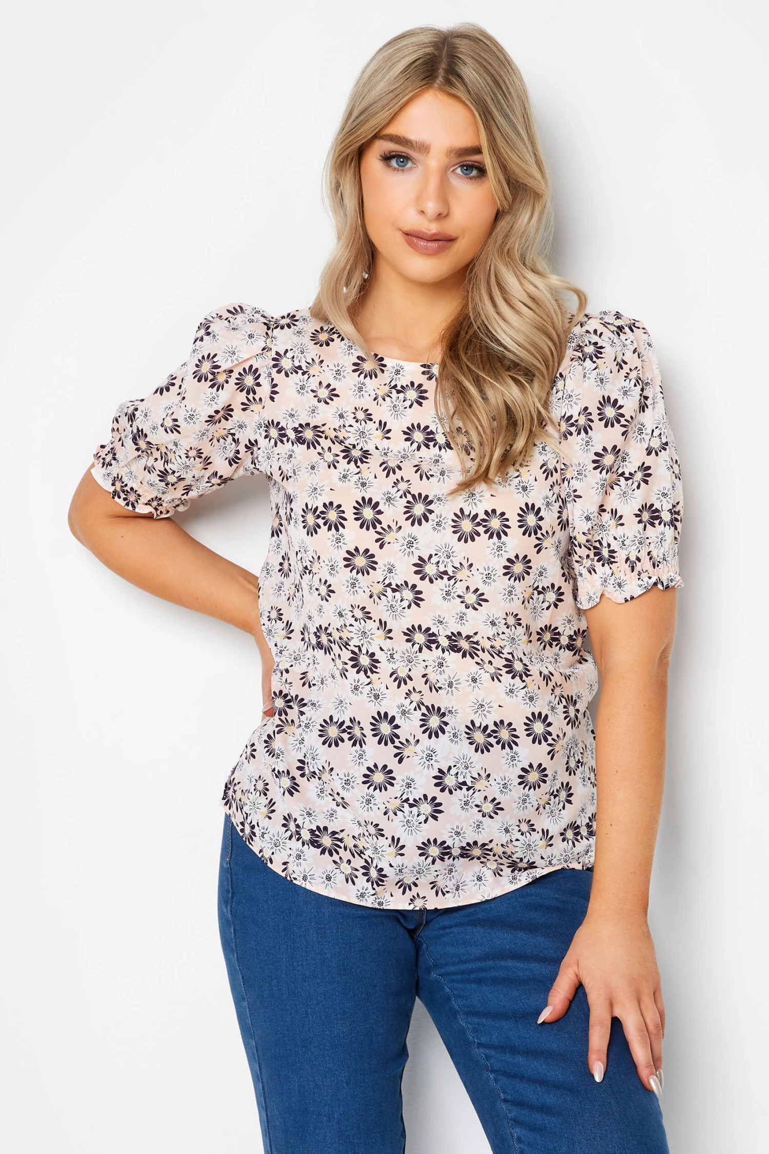 M&Co Pink Daisy Print Blouse 1 M&Co Pink Daisy Print Blouse