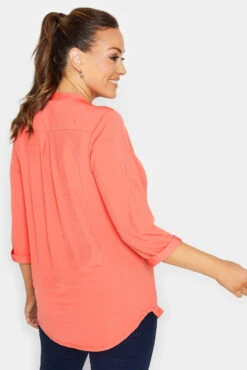 M&Co Coral Orange Half Placket Shirt -M&Co Sales Store 04164d31 c7f4 49 550155 C scaled