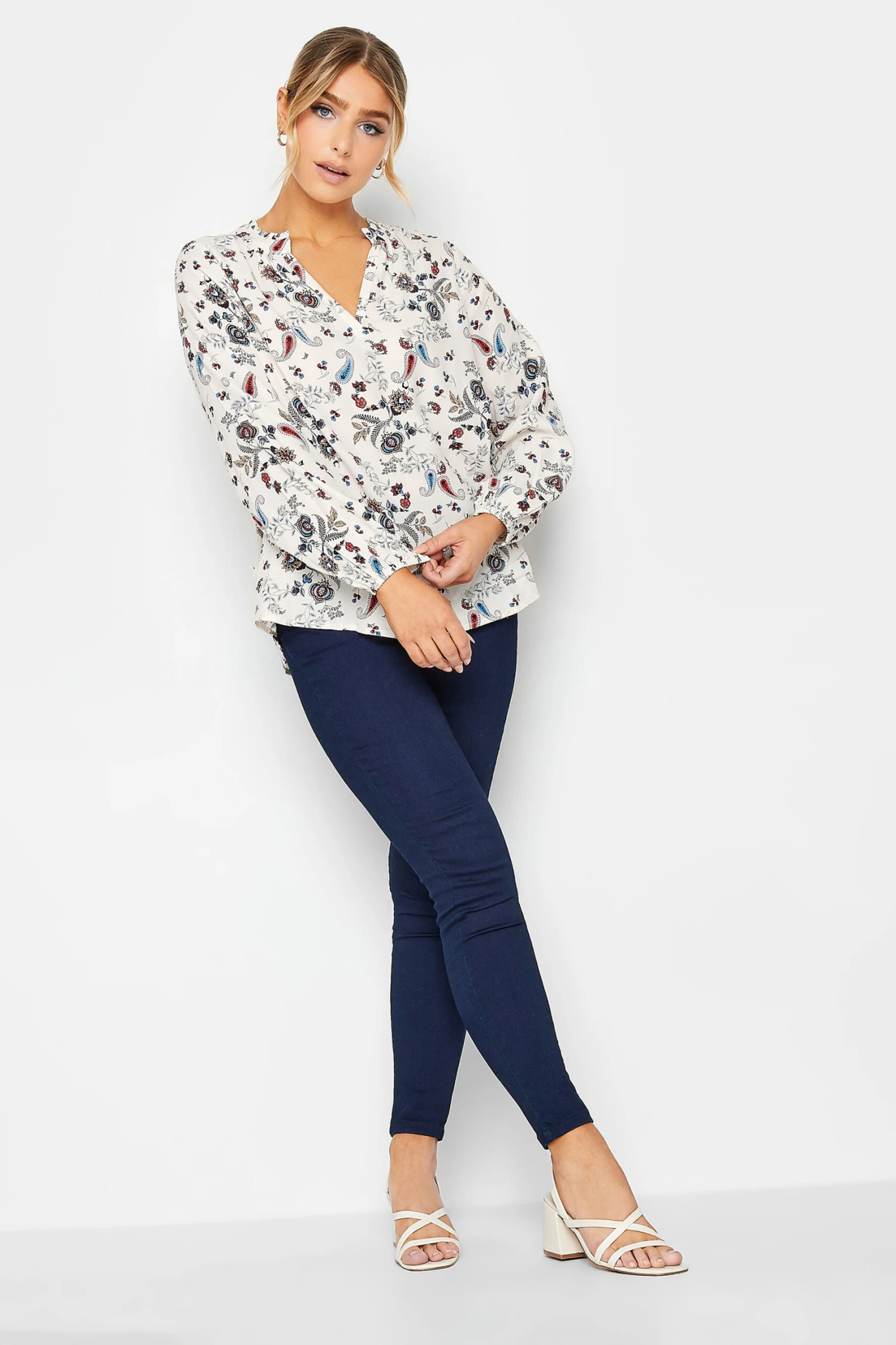 M&Co Ivory White Paisley Print Blouse 3 M&Co Ivory White Paisley Print Blouse - Image 3