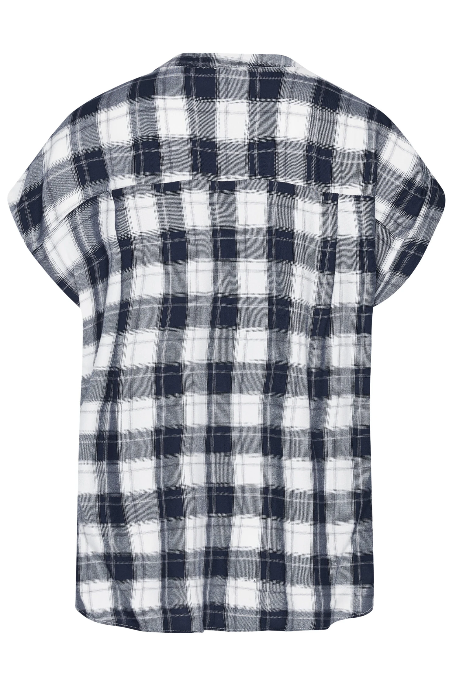 M&Co Blue Check Print Shirt 7 M&Co Blue Check Print Shirt - Image 7