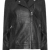 M&Co Black Leather Biker Jacket