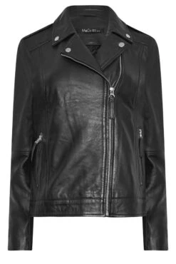 M&Co Black Leather Biker Jacket