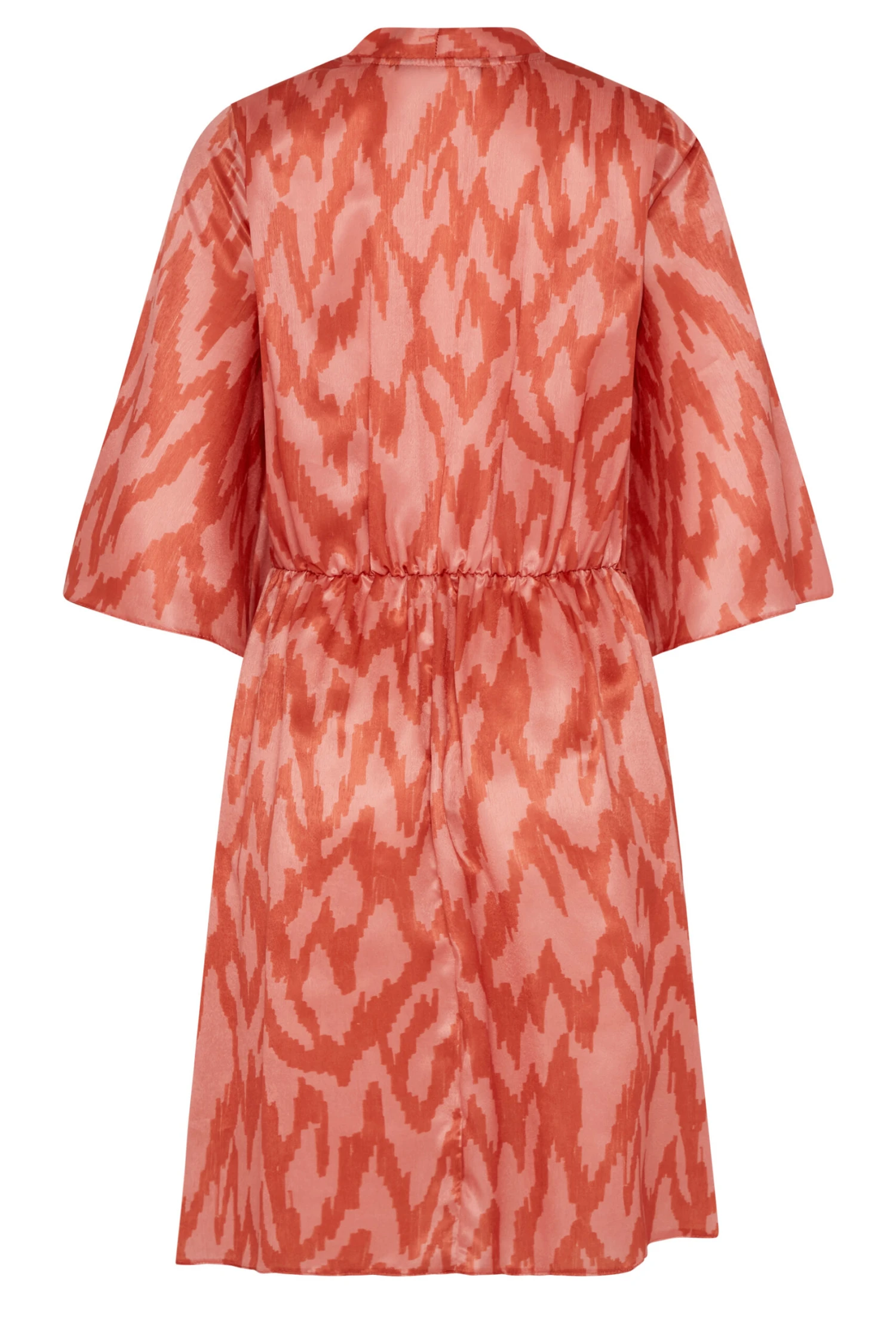 M&Co Orange Zig Zag Print Tie Front Midi Dress 7 M&Co Orange Zig Zag Print Tie Front Midi Dress - Image 7