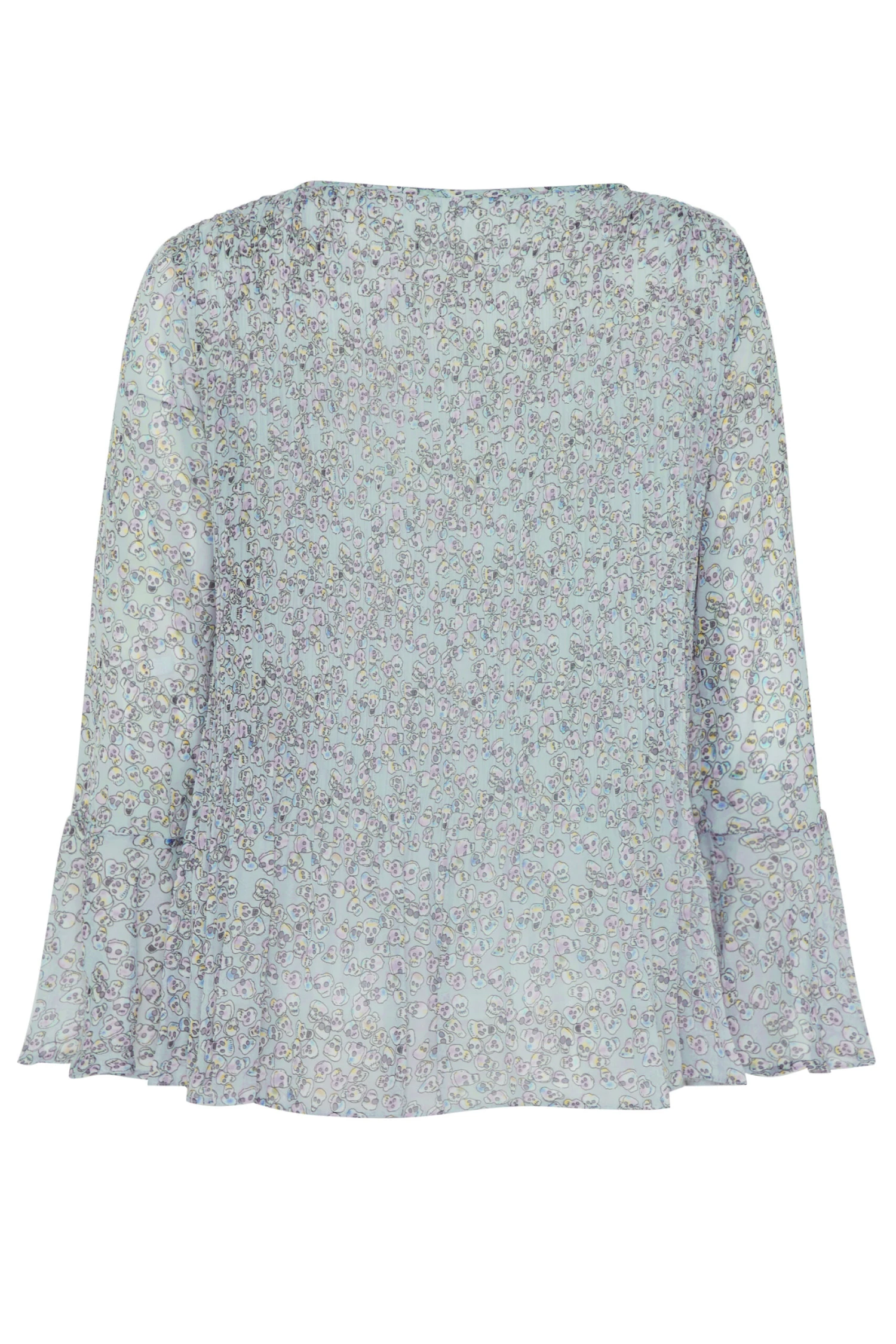 M&Co Ivory White Skull Print Pleated Blouse 6 M&Co Ivory White Skull Print Pleated Blouse - Image 6