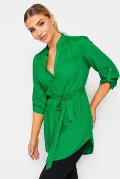 M&Co Green Tie Waist Blouse