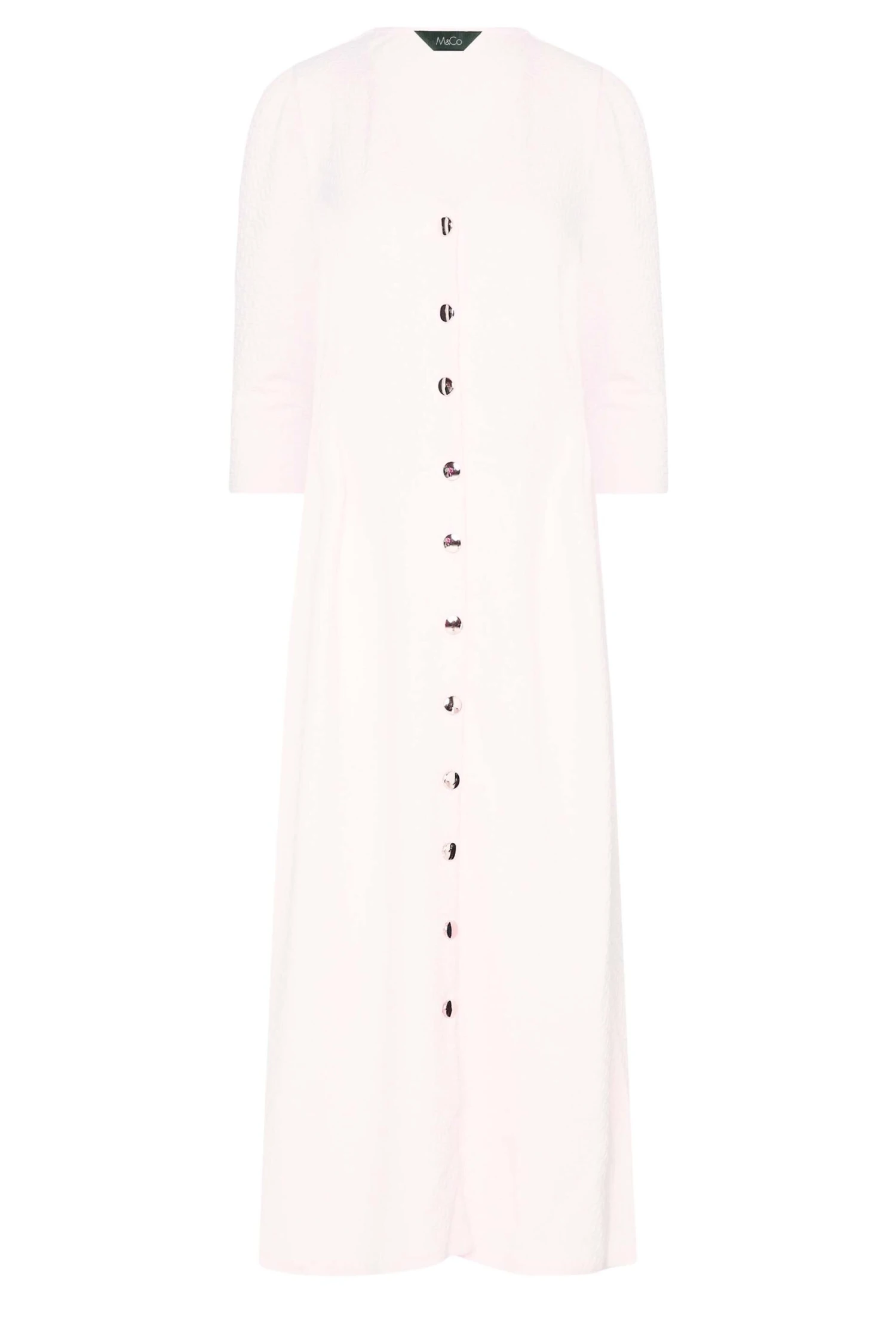 M&Co Pink Textured Button Through Dress 6 M&Co Pink Textured Button Through Dress - Image 6