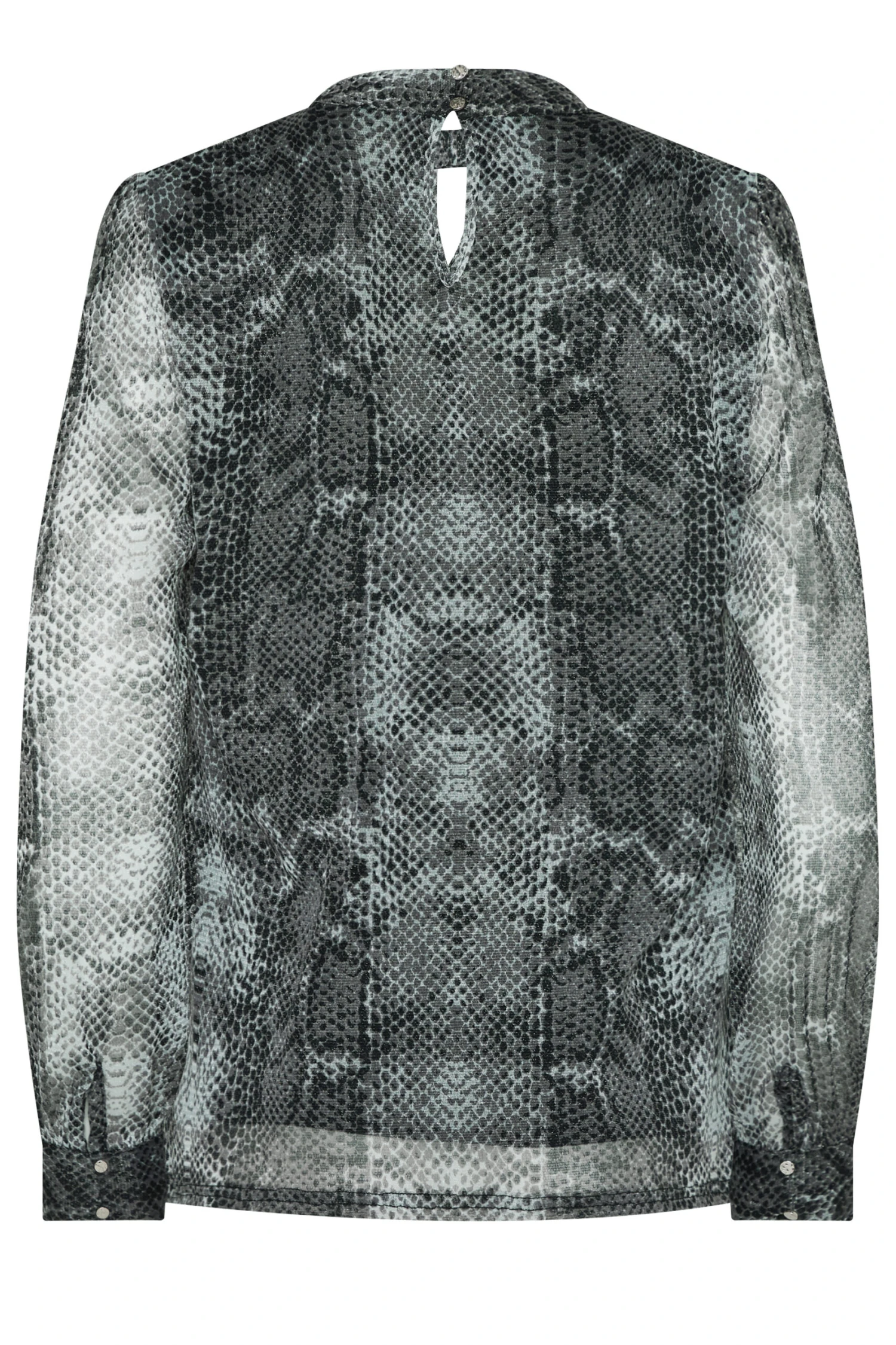 M&Co Charcoal Grey Snake Print Keyhole Blouse 7 M&Co Charcoal Grey Snake Print Keyhole Blouse - Image 7