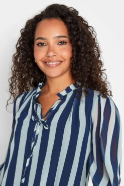 M&Co Navy Blue Stripe Tie Neck Blouse 10 M&Co Navy Blue Stripe Tie Neck Blouse -M&Co Sales Store 06acfd8e 3b51 41 550269 D scaled