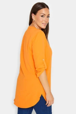 M&Co Orange Statement Button Tab Sleeve Shirt -M&Co Sales Store 06caf6e7 b53f 46 550301 D scaled