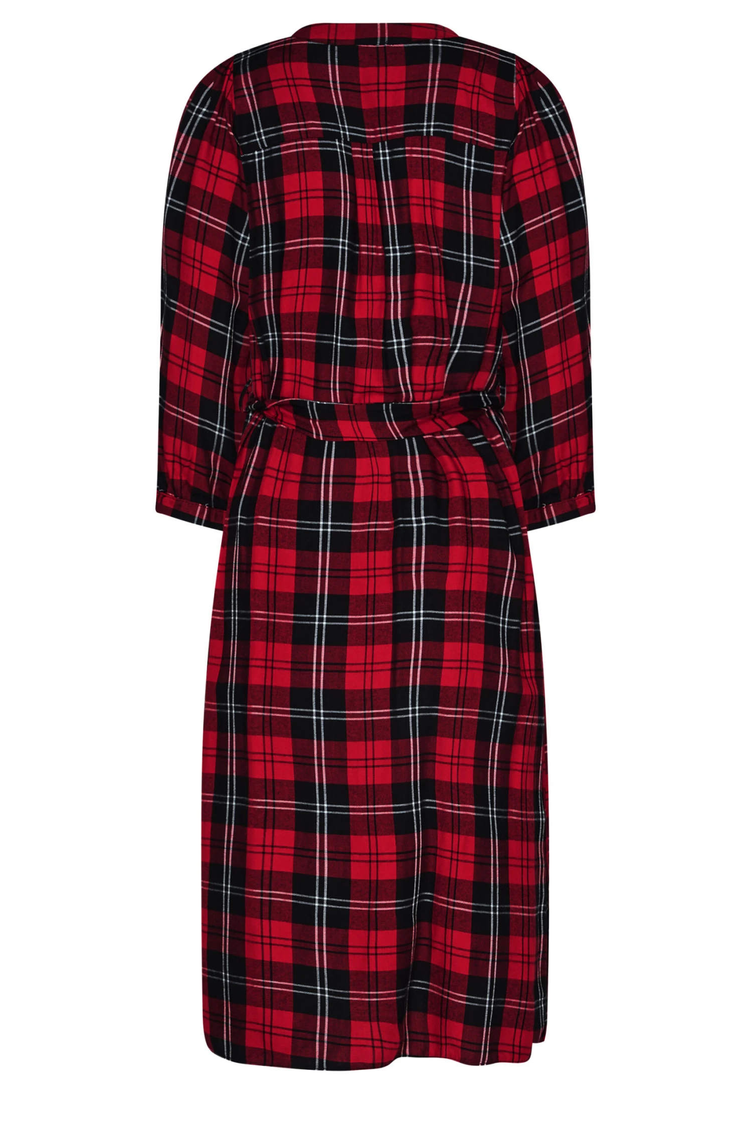 M&Co Red & Black Check Tie Waist Tunic Dress 7 M&Co Red & Black Check Tie Waist Tunic Dress - Image 7