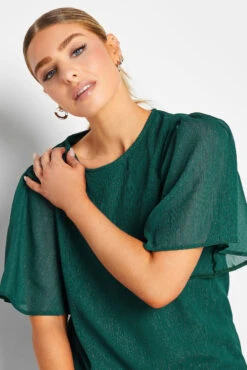 M&Co Green Shimmer Angel Sleeve Blouse -M&Co Sales Store 07e2f780 96ca 40 550625 D scaled