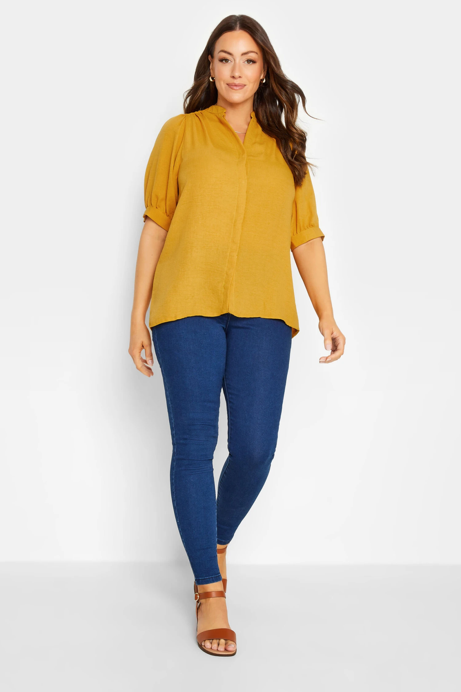 M&Co Yellow Short Sleeve Blouse 2 M&Co Yellow Short Sleeve Blouse - Image 2