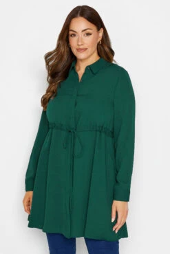 M&Co Emerald Green Tie Waist Tunic Shirt