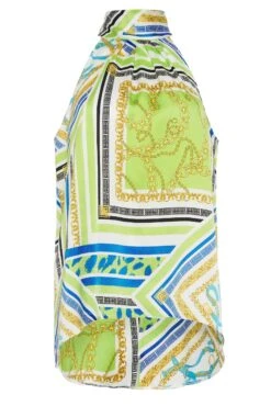 M&Co Lime Green Scarf Print Halter Neck Blouse -M&Co Sales Store 08f25747 9061 4c 550595 X scaled