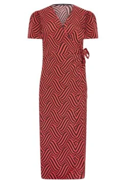 M&Co Red Abstract Stripe Wrap Dress 12 M&Co Red Abstract Stripe Wrap Dress -M&Co Sales Store 0937f73a a812 43 550478 X scaled