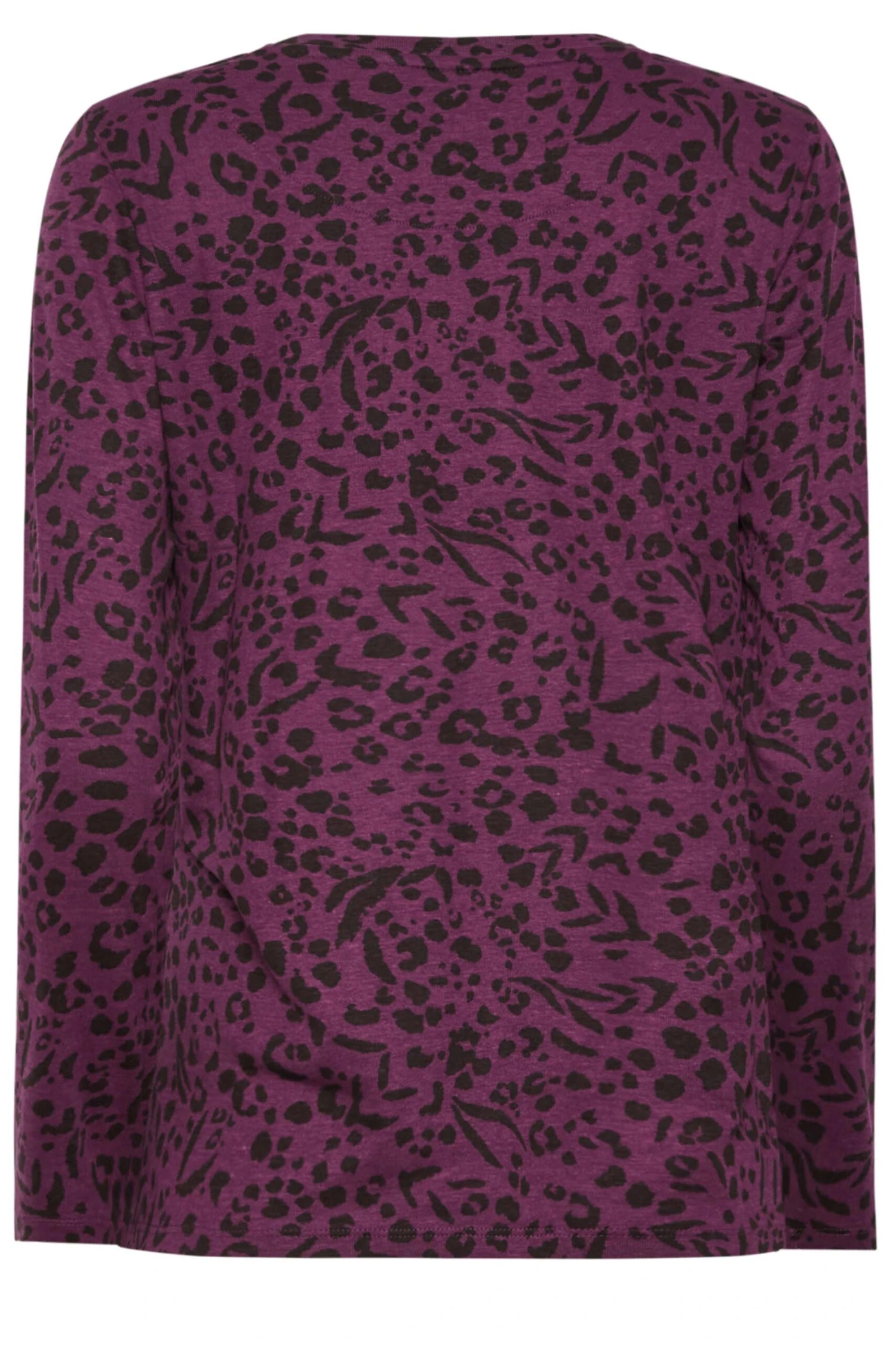 M&Co Purple Animal Print Long Sleeve Cotton Top 6 M&Co Purple Animal Print Long Sleeve Cotton Top - Image 6