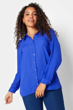 M&Co Cobalt Blue Button Through Tunic Shirt