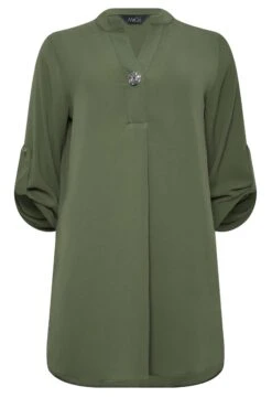 M&Co Khaki Green Statement Button Tab Sleeve Shirt 12 M&Co Khaki Green Statement Button Tab Sleeve Shirt -M&Co Sales Store 0b44b7b9 5ab8 4d 550304 X scaled