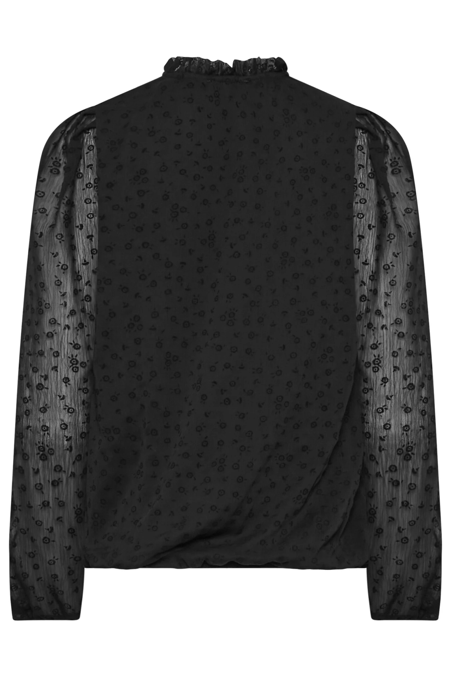 M&Co Black Dobby Tie Neck Blouse 7 M&Co Black Dobby Tie Neck Blouse - Image 7