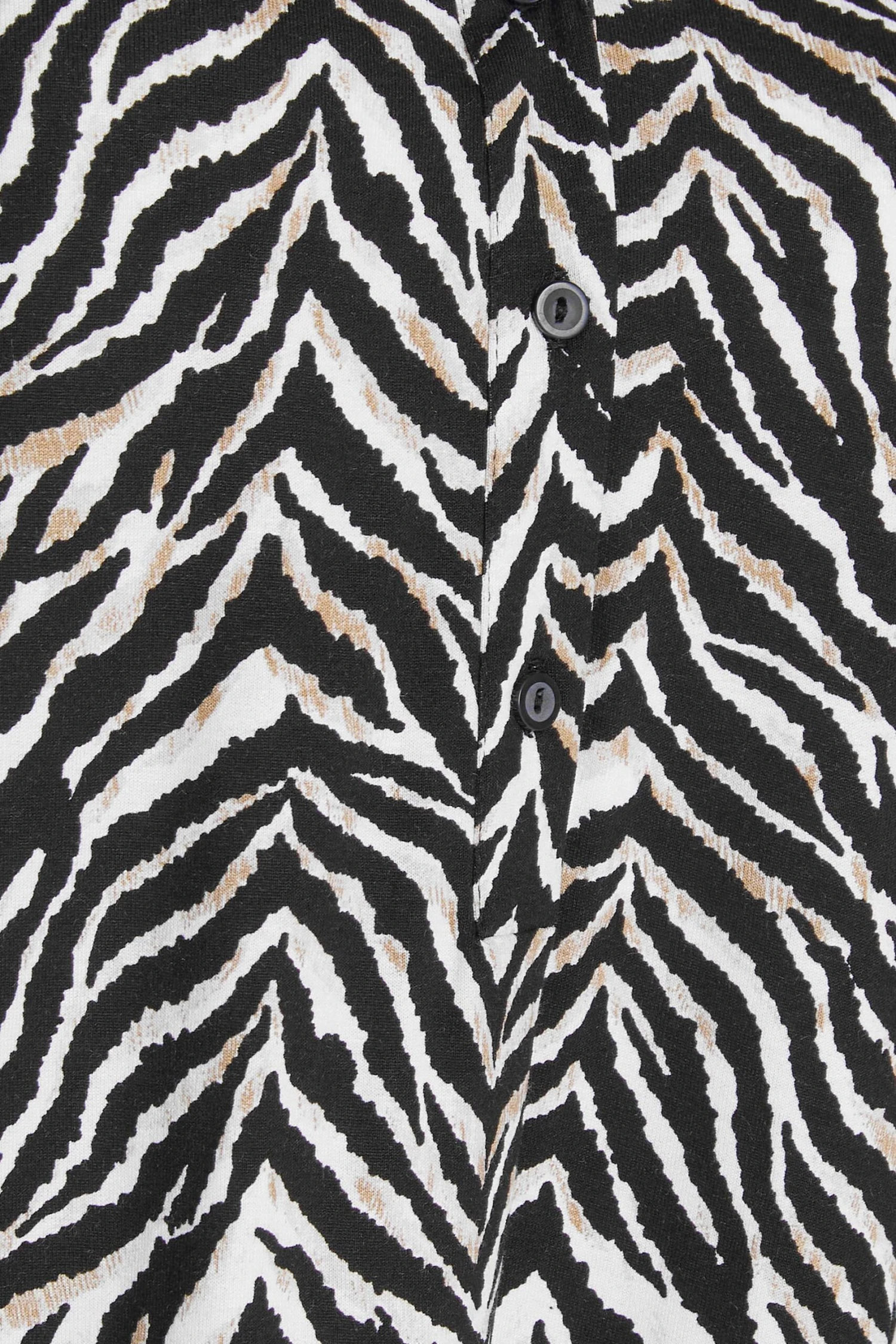 M&Co Black & Brown Animal Print Half Placket Jersey Shirt 5 M&Co Black & Brown Animal Print Half Placket Jersey Shirt - Image 5