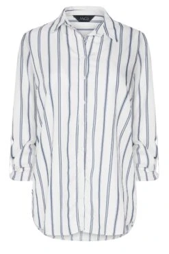 M&Co White & Navy Blue Stripe Tab Sleeve Shirt 12 M&Co White & Navy Blue Stripe Tab Sleeve Shirt -M&Co Sales Store 0b6fbddb fbc8 49 550219 X scaled