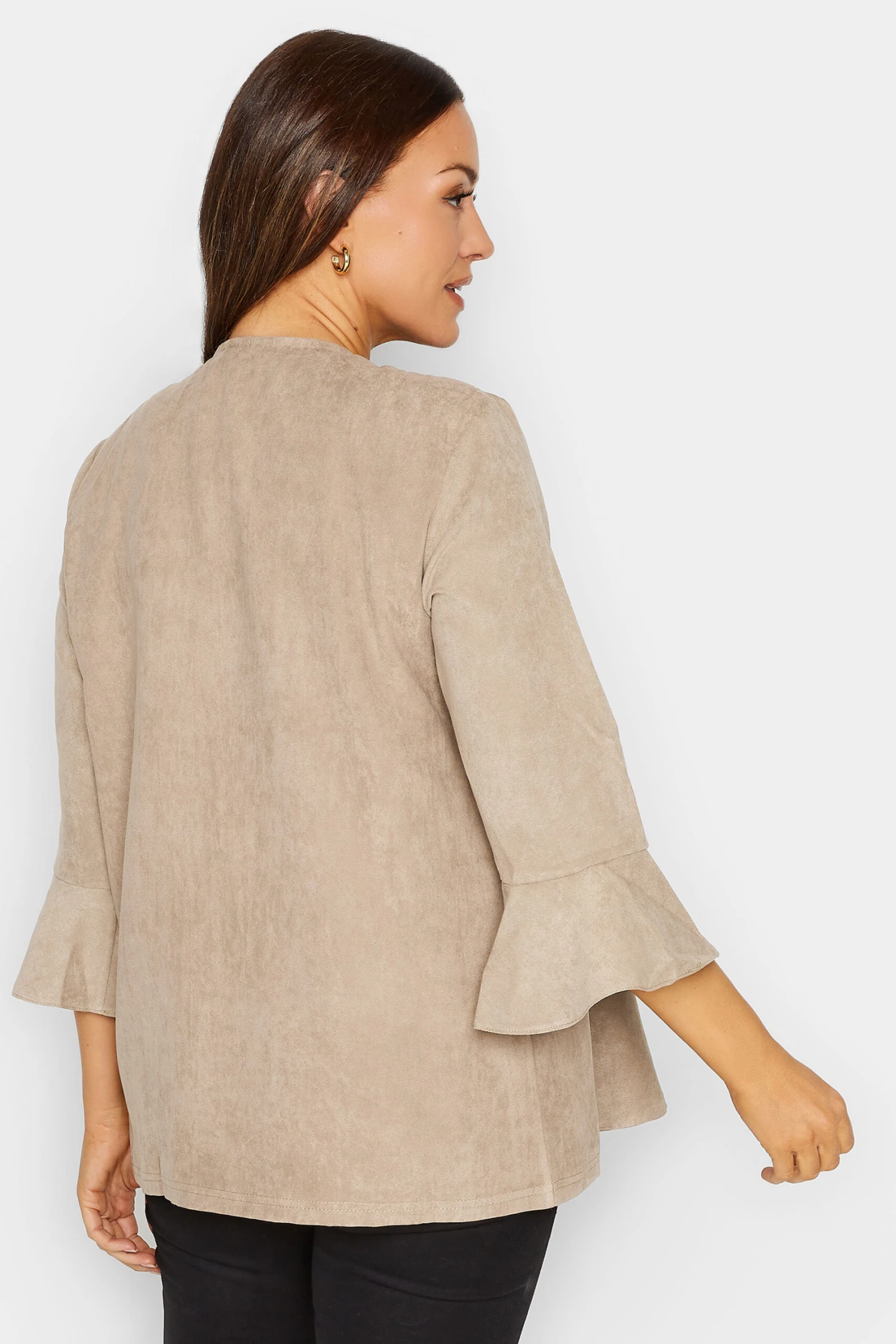 M&Co Cream Suedette Waterfall Jacket 3 M&Co Cream Suedette Waterfall Jacket - Image 3