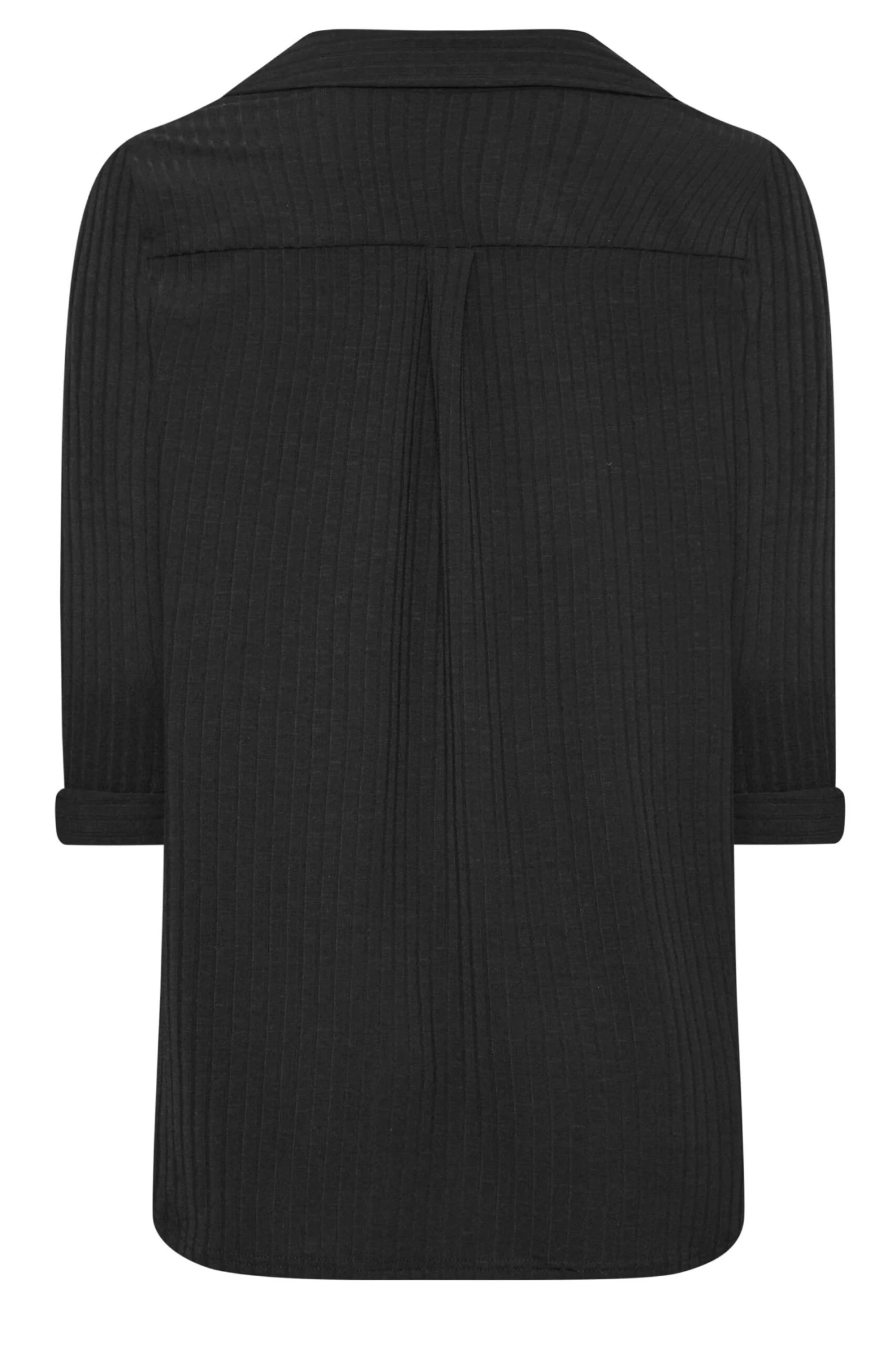 M&Co Black Ribbed V-Neck Shirt 7 M&Co Black Ribbed V-Neck Shirt - Image 7