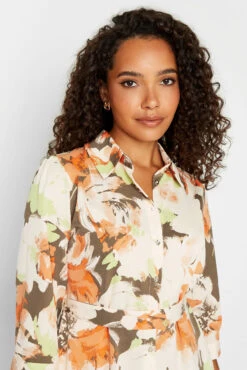 M&Co Brown Floral Print Button Through Shirt Dress -M&Co Sales Store 0d862fb9 ddf5 46 550574 D scaled