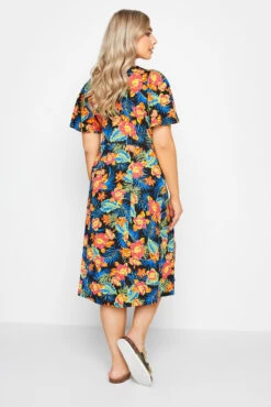 M&Co Black Floral Print Angel Sleeve Split Hem Midi Dress -M&Co Sales Store 0ed88878 48e1 4f 550501 C scaled