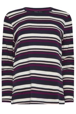 M&Co Navy Blue Stripe Long Sleeve Cotton T-Shirt -M&Co Sales Store 0f892e24 f9ae 4a 500171 X scaled