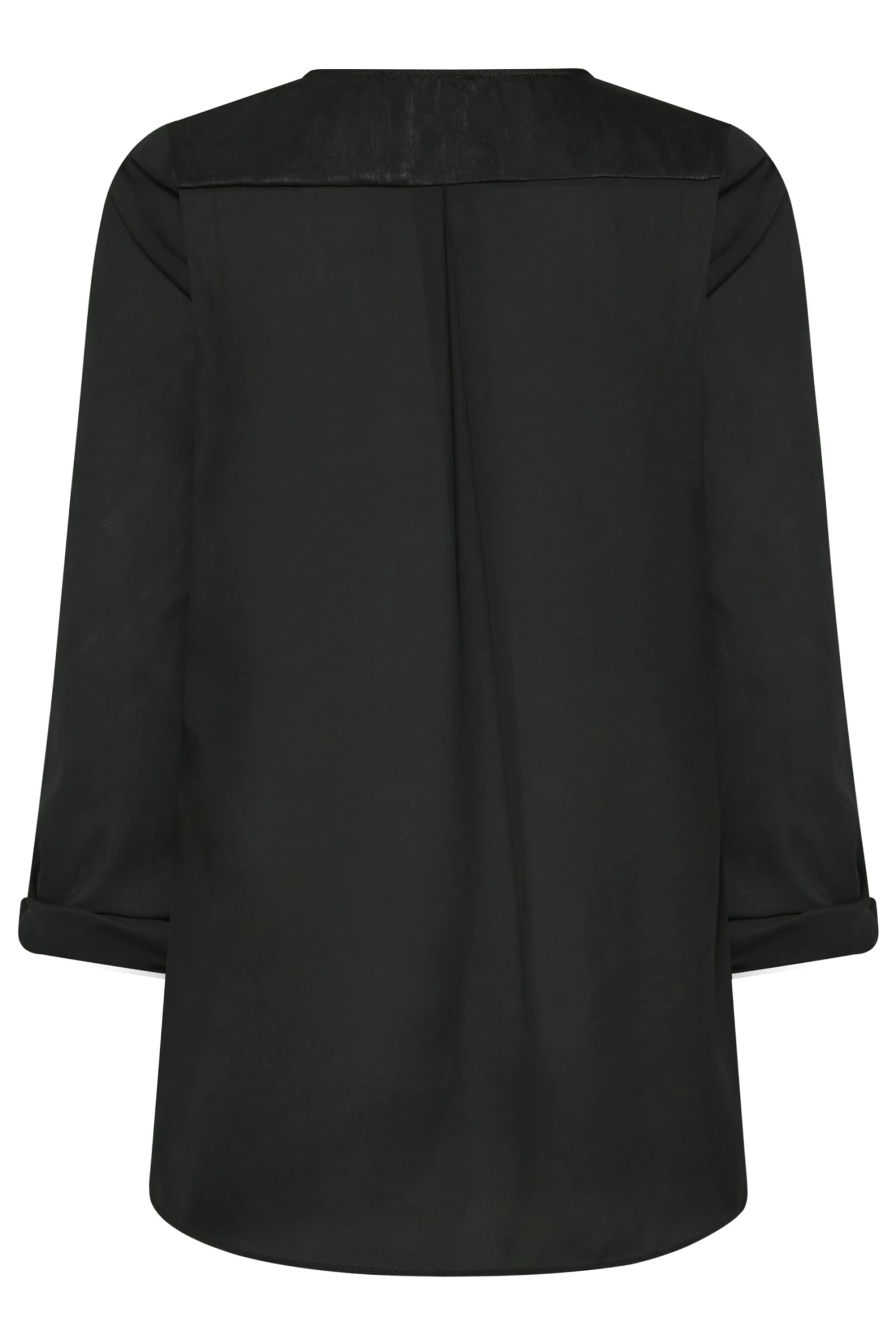 M&Co Black Satin Contrast Panel Shirt 7 M&Co Black Satin Contrast Panel Shirt - Image 7