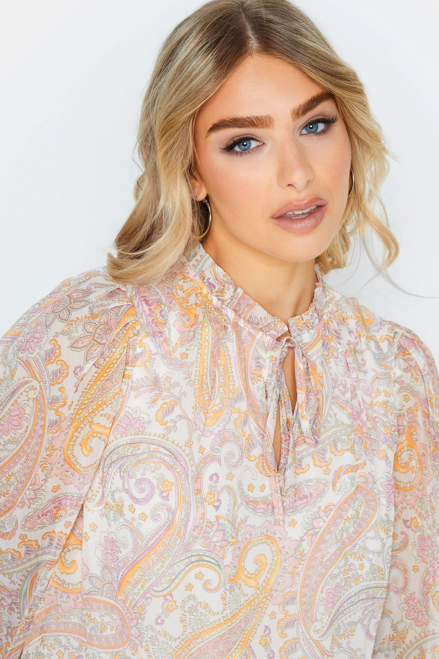 M&Co White Paisley Print High Neck Blouse 4 M&Co White Paisley Print High Neck Blouse - Image 4