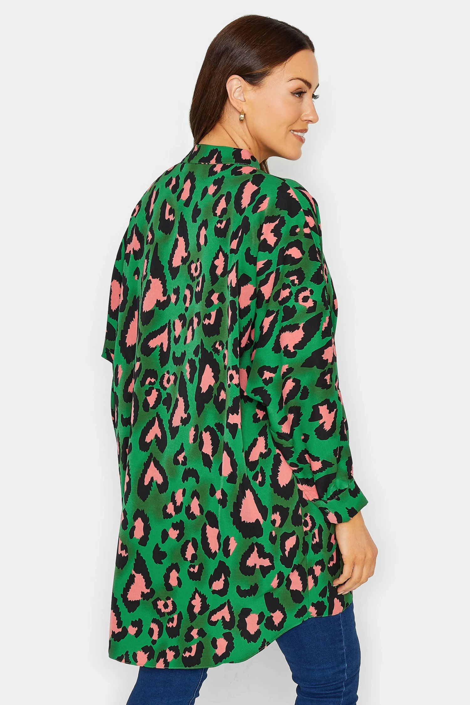 M&Co Dark Green Leopard Print Blouse 3 M&Co Dark Green Leopard Print Blouse - Image 3