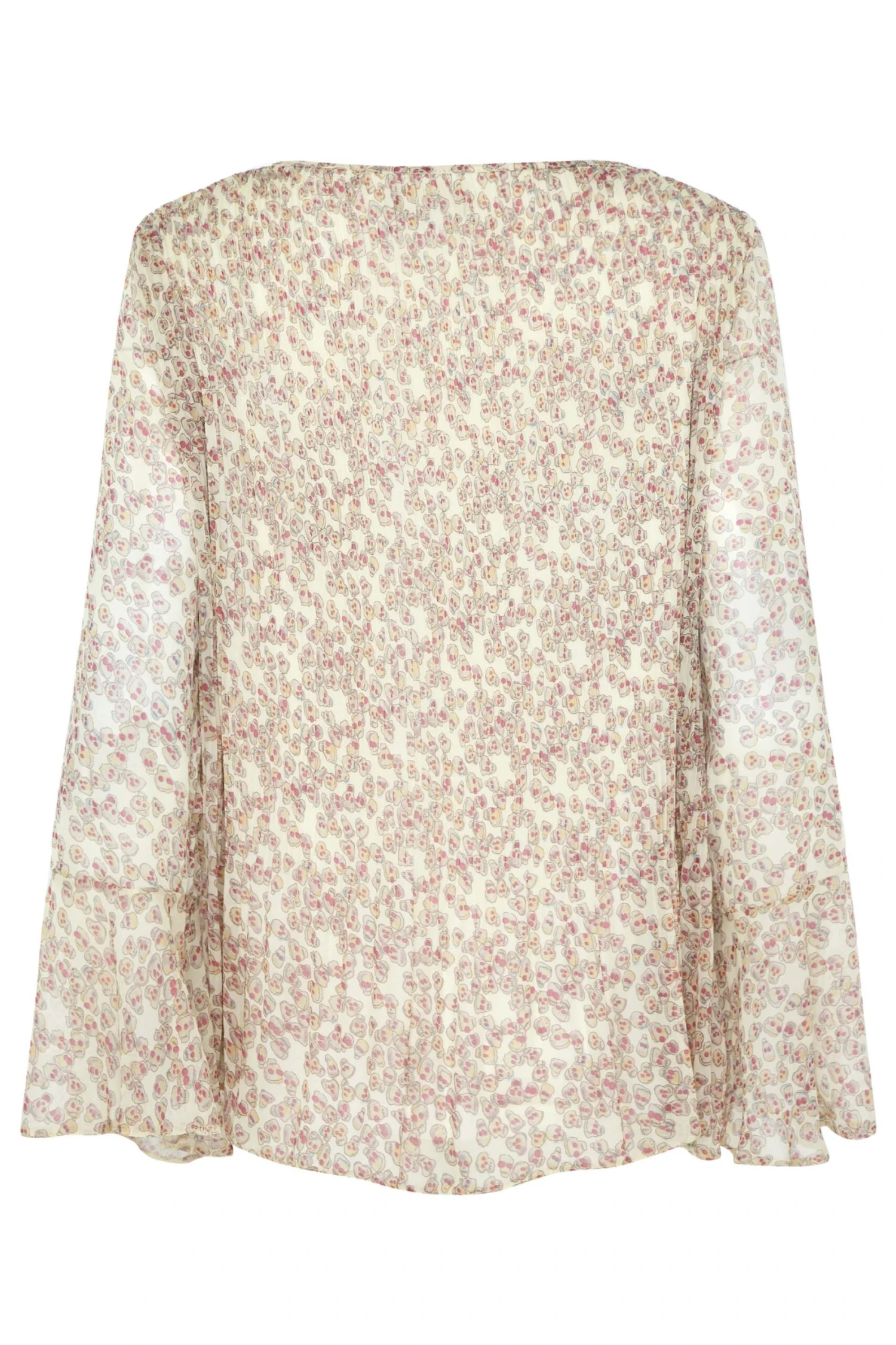 M&Co Natural Brown Skull Print Pleated Blouse 7 M&Co Natural Brown Skull Print Pleated Blouse - Image 7