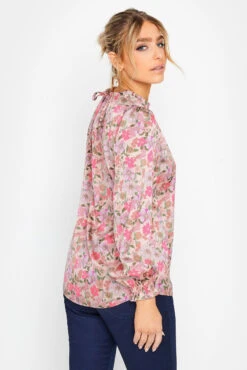 M&Co Pink Floral Print Frill Neck Blouse -M&Co Sales Store 143e8cda 2e34 41 550569 C scaled