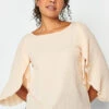 M&Co Light Pink Long Angel Sleeve Blouse