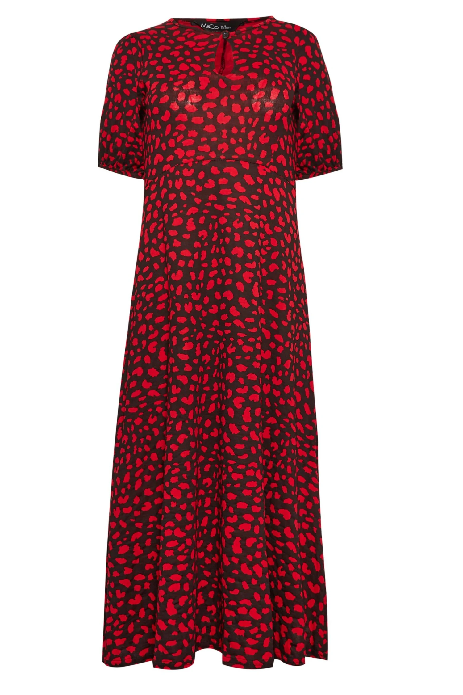 M&Co Red Animal Print Keyhole Maxi Dress 6 M&Co Red Animal Print Keyhole Maxi Dress - Image 6