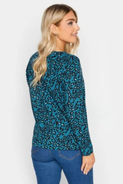 M&Co Blue Animal Print Notch Neck Cotton T-Shirt 9 M&Co Blue Animal Print Notch Neck Cotton T-Shirt -M&Co Sales Store 164db277 c1f7 48 500214 C scaled