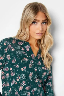 M&Co Teal Green Paisley Print Notch Neck Cotton T-Shirt 10 M&Co Teal Green Paisley Print Notch Neck Cotton T-Shirt -M&Co Sales Store 172c77a9 70eb 42 500211 D scaled