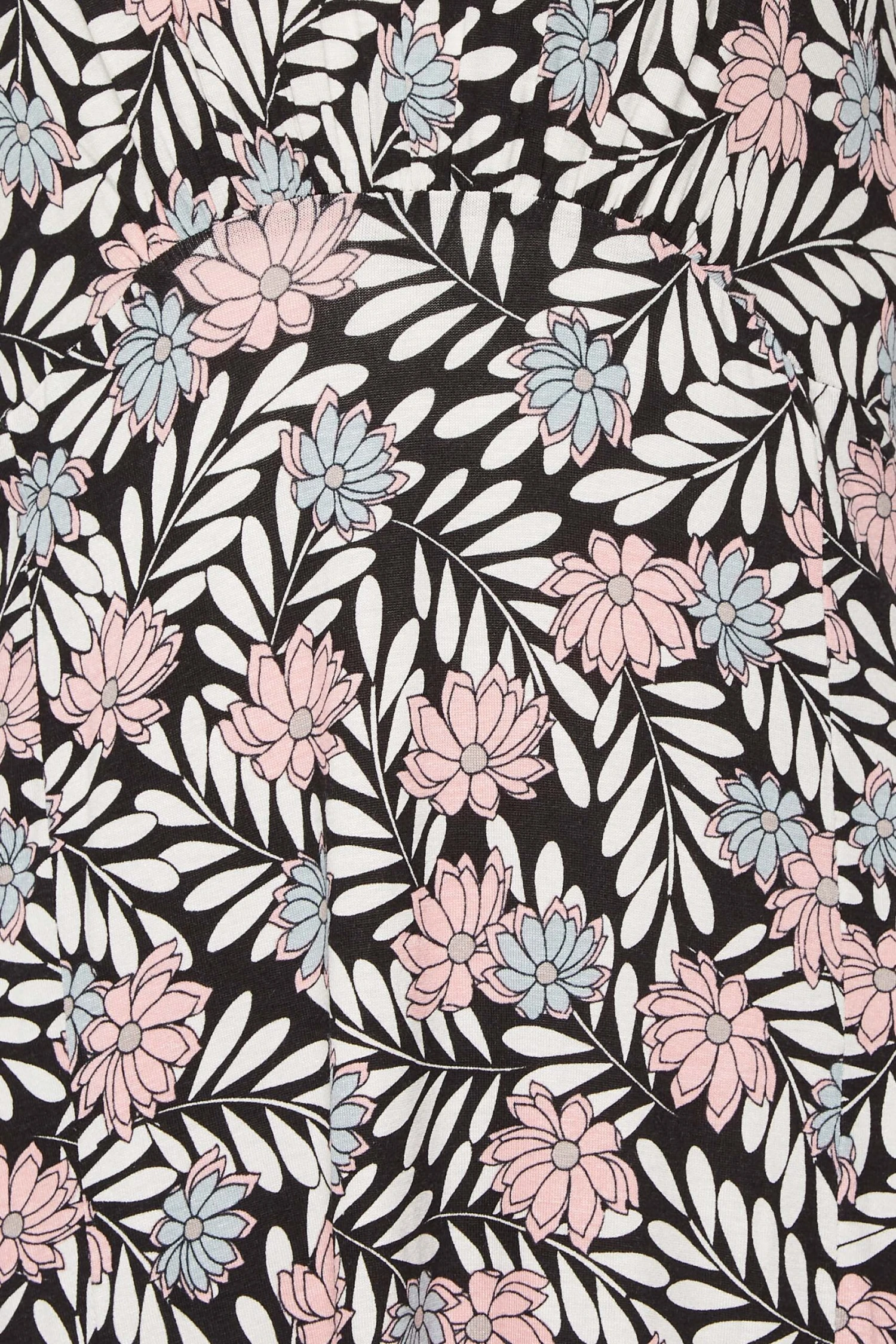 M&Co Black Floral Print Angel Sleeve Split Hem Dress 5 M&Co Black Floral Print Angel Sleeve Split Hem Dress - Image 5