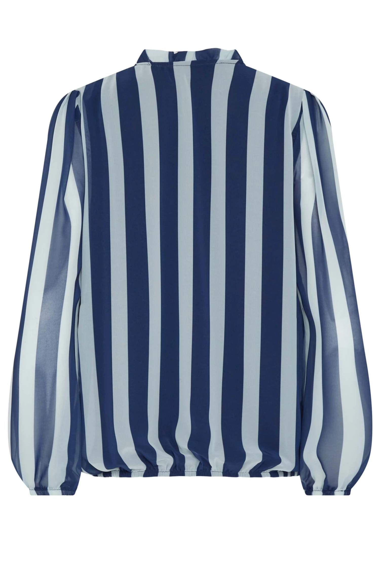 M&Co Navy Blue Stripe Tie Neck Blouse 7 M&Co Navy Blue Stripe Tie Neck Blouse - Image 7