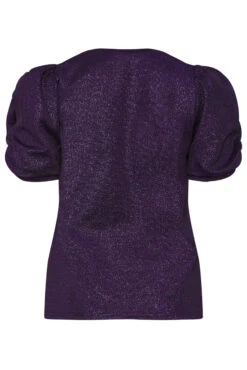 M&Co Purple Shimmer Ruched Sleeve Blouse -M&Co Sales Store 18a56645 d98d 4d 550257 Y scaled