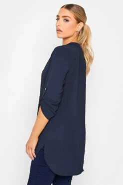 M&Co Navy Blue Long Sleeve Button Blouse 9 M&Co Navy Blue Long Sleeve Button Blouse -M&Co Sales Store 192b8845 8017 42 550295 C scaled