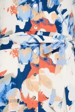 M&Co White & Blue Floral Print Button Through Shirt Dress -M&Co Sales Store 195a3bce a8a7 47 550573 Z scaled