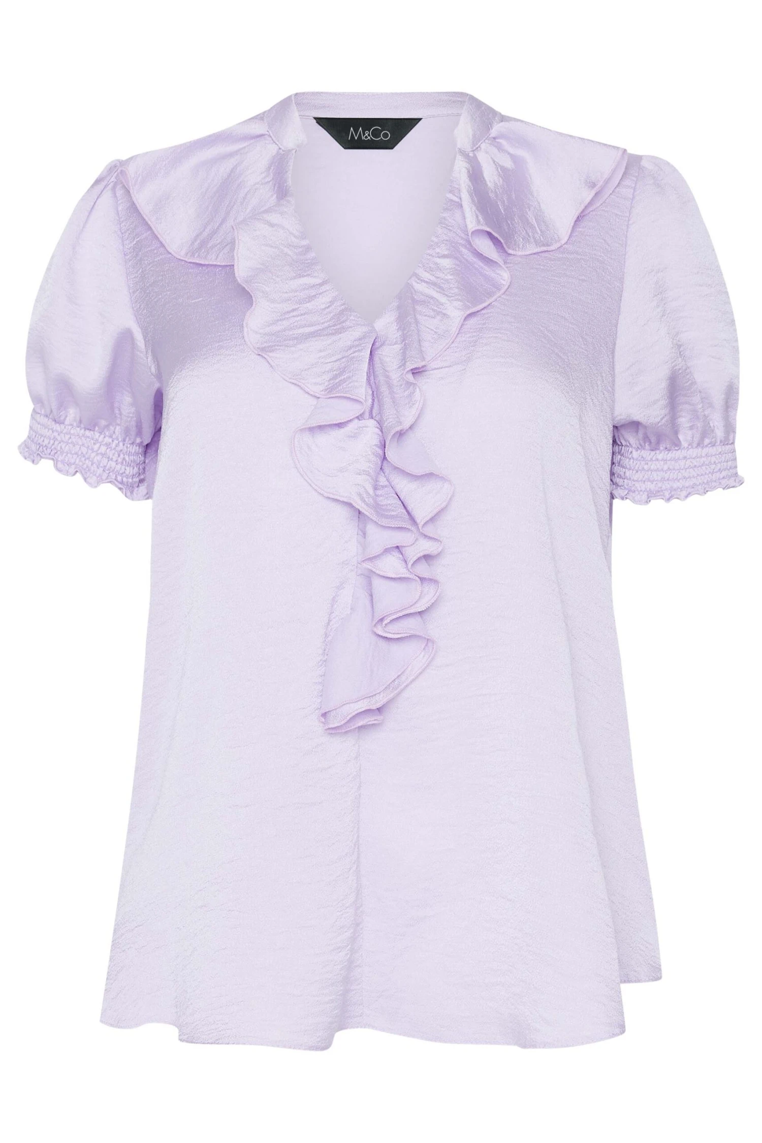 M&Co Lilac Purple Frill Satin Blouse 6 M&Co Lilac Purple Frill Satin Blouse - Image 6