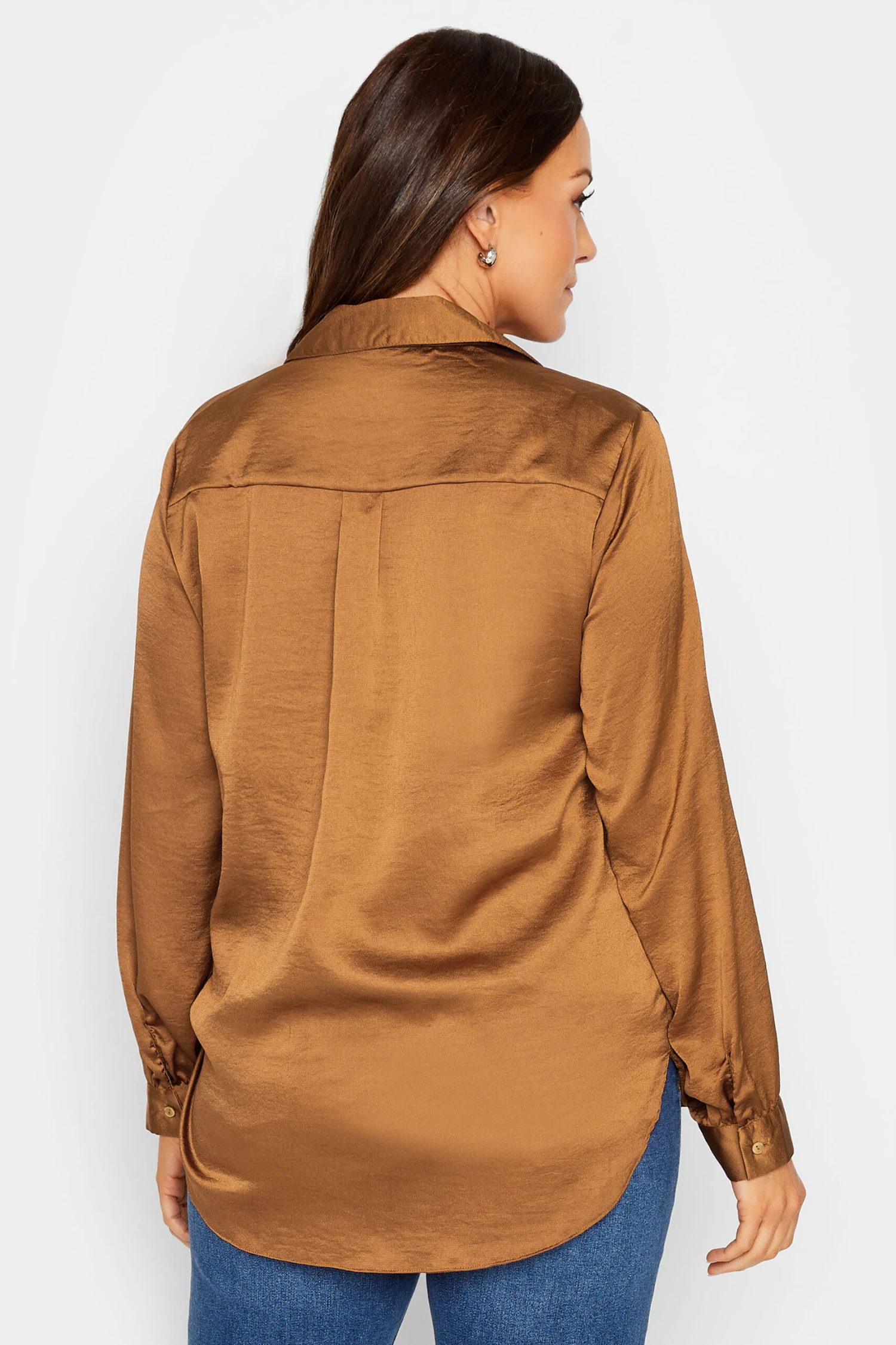 M&Co Brown Satin Shirt 3 M&Co Brown Satin Shirt - Image 3